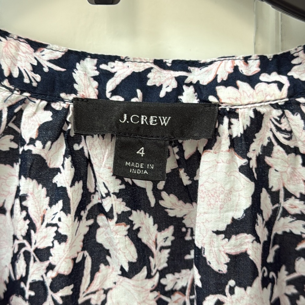 J Crew Tie Waist Cotton Voile MIDI Dress in Rose Vines Sz 4! - Picture 12 of 12